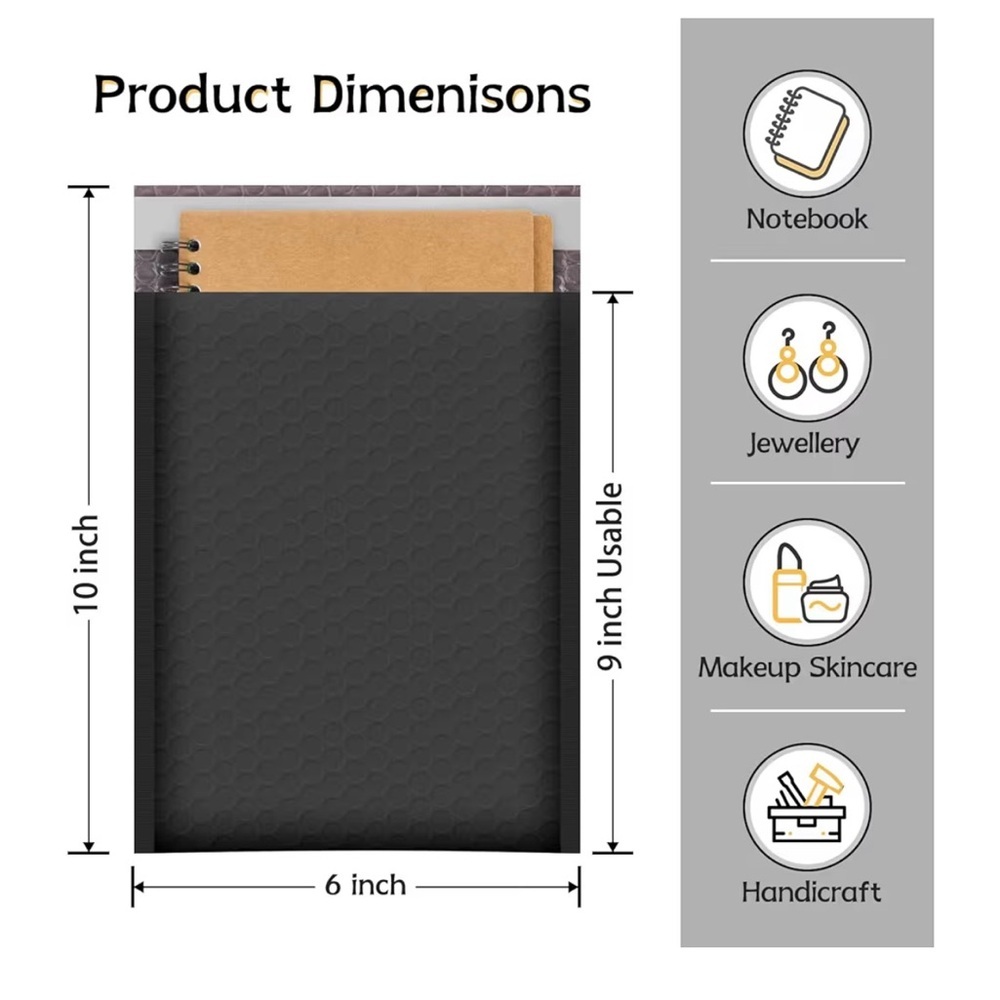 $2 Add-On | 3 Pack of 6”x10” Black Bubble Mailers - Picture 2 of 14